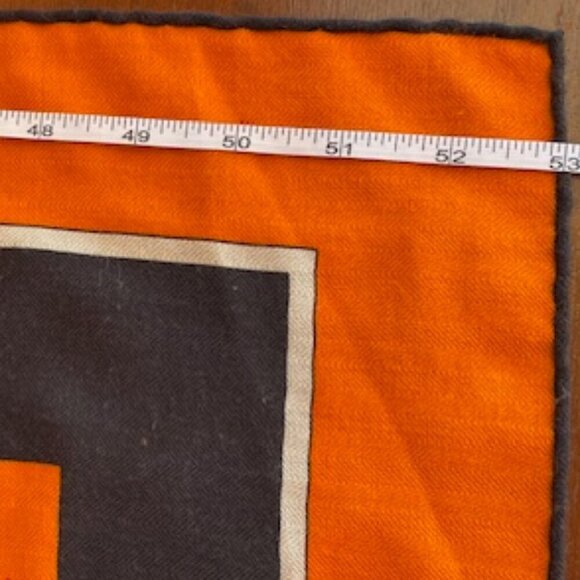 AUTHENTIC HERMES Sellier Henri D'Origny Shawl Wrap Orange Cashmere Silk … - Picture 14 of 16
